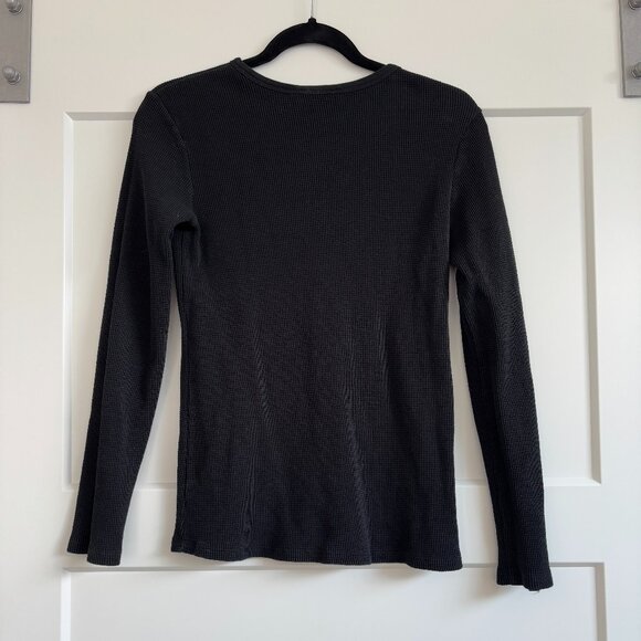Theory Long-Sleeved Waffle Top, Medium - Picture 4 of 5